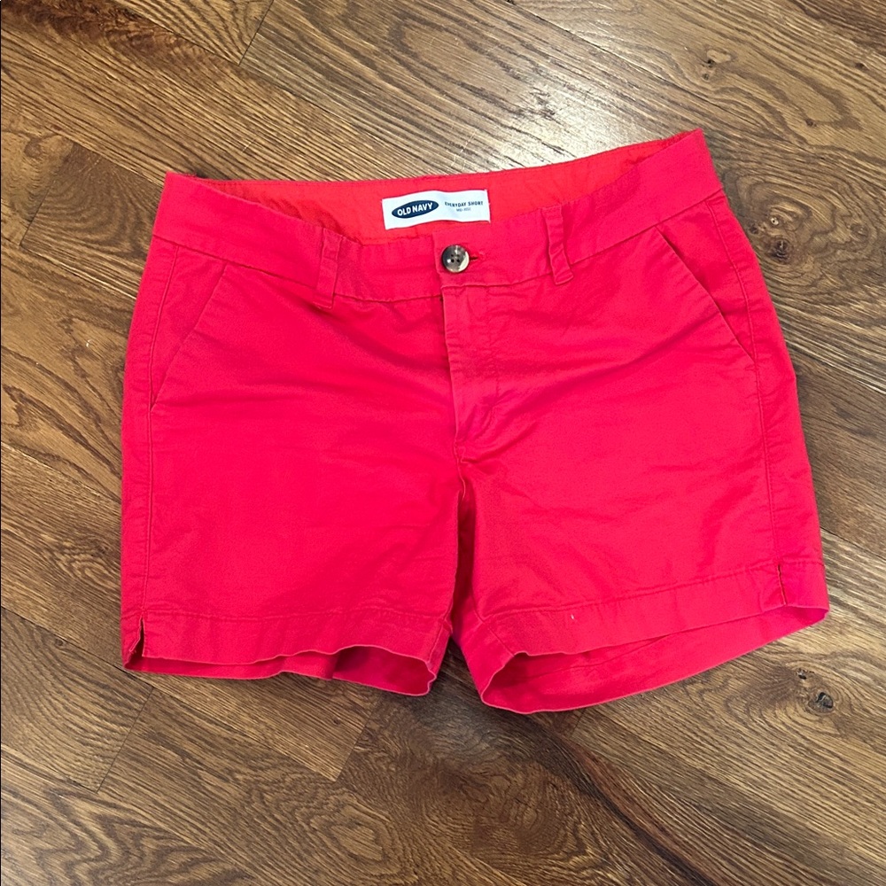 Old Navy Women's Bright Red Chino Shorts - Mid-Rise